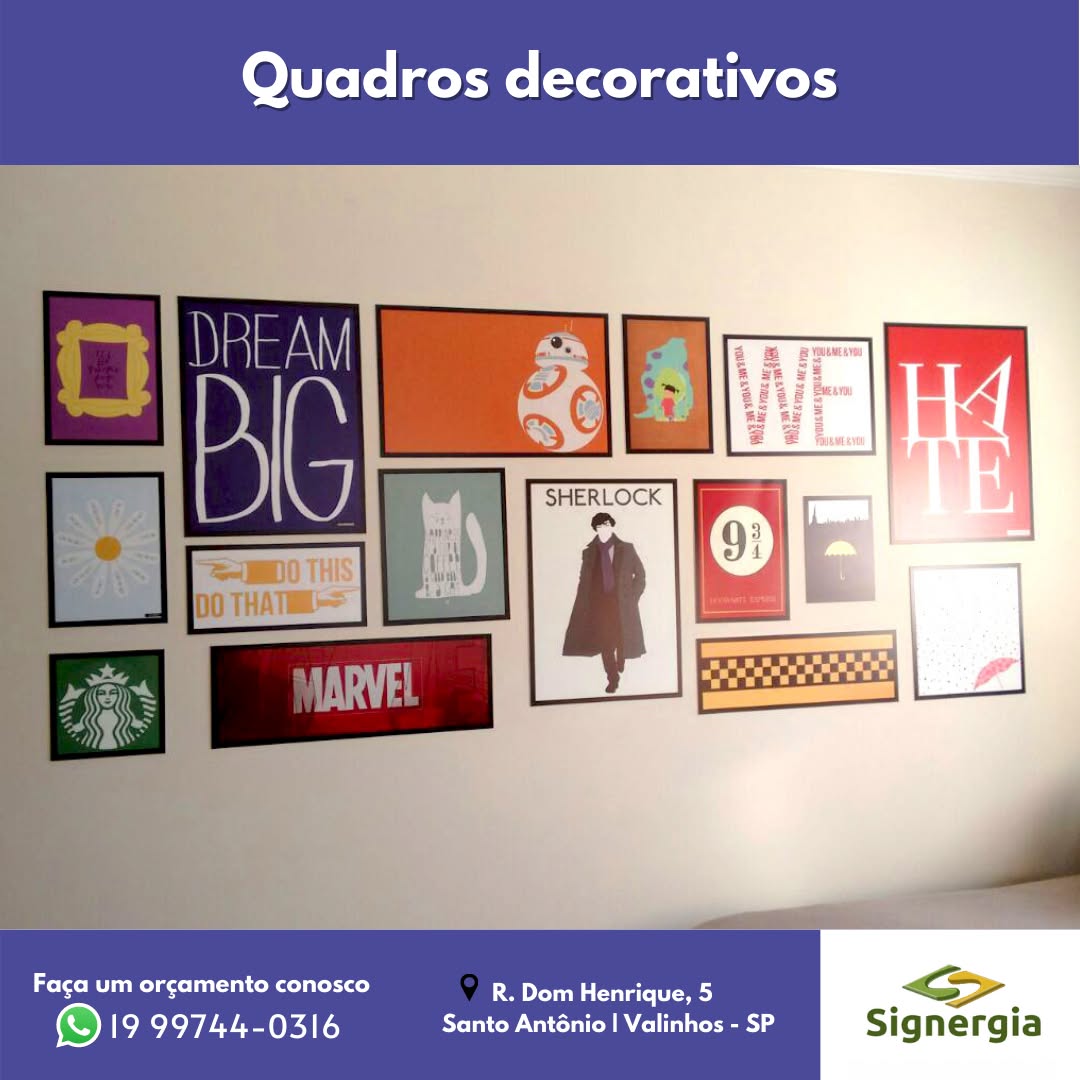 Composição de quadros decorativos